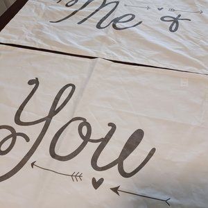 World Market Me & You message Pillowcase set of 2 Cotton
